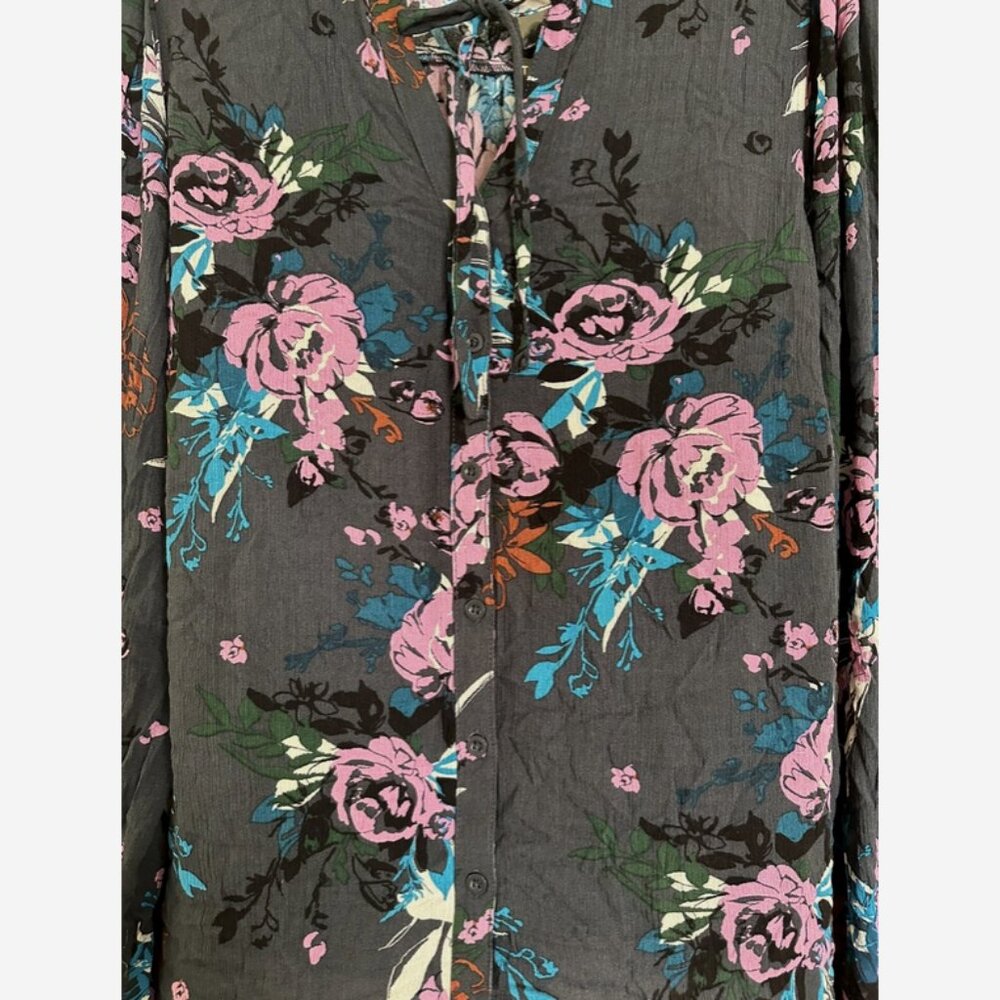 TORRID Black Floral Top NWT 3X Boho Tunic - Picture 5 of 7